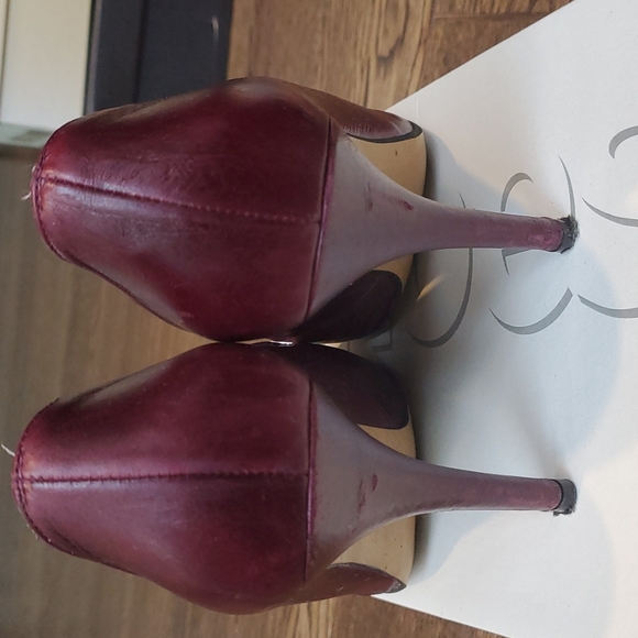 Topshop burgundy leather pointy-toe heels - Picture 5 of 7